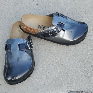 Birkenstock Betula Boston Metallic Gray Clogs 38